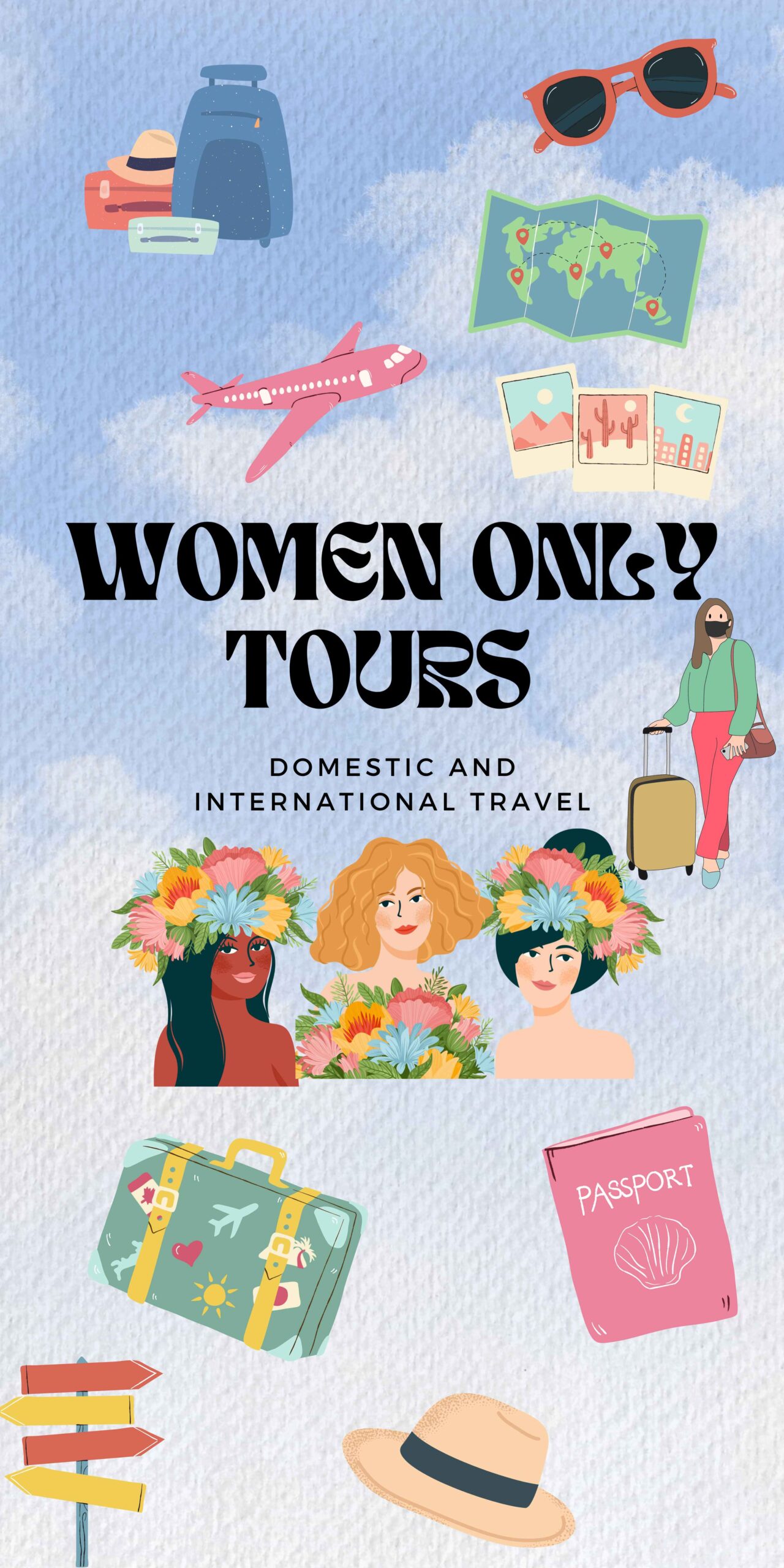 Multicolor Illustrated International Women’s Day Flyer (20 × 6 in) (Medium Banner (US))