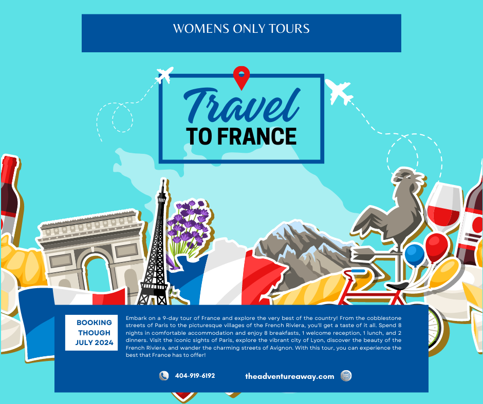 Blue And Teal Illustrated Travel To France Poster (Facebook Post (Landscape)) (1)